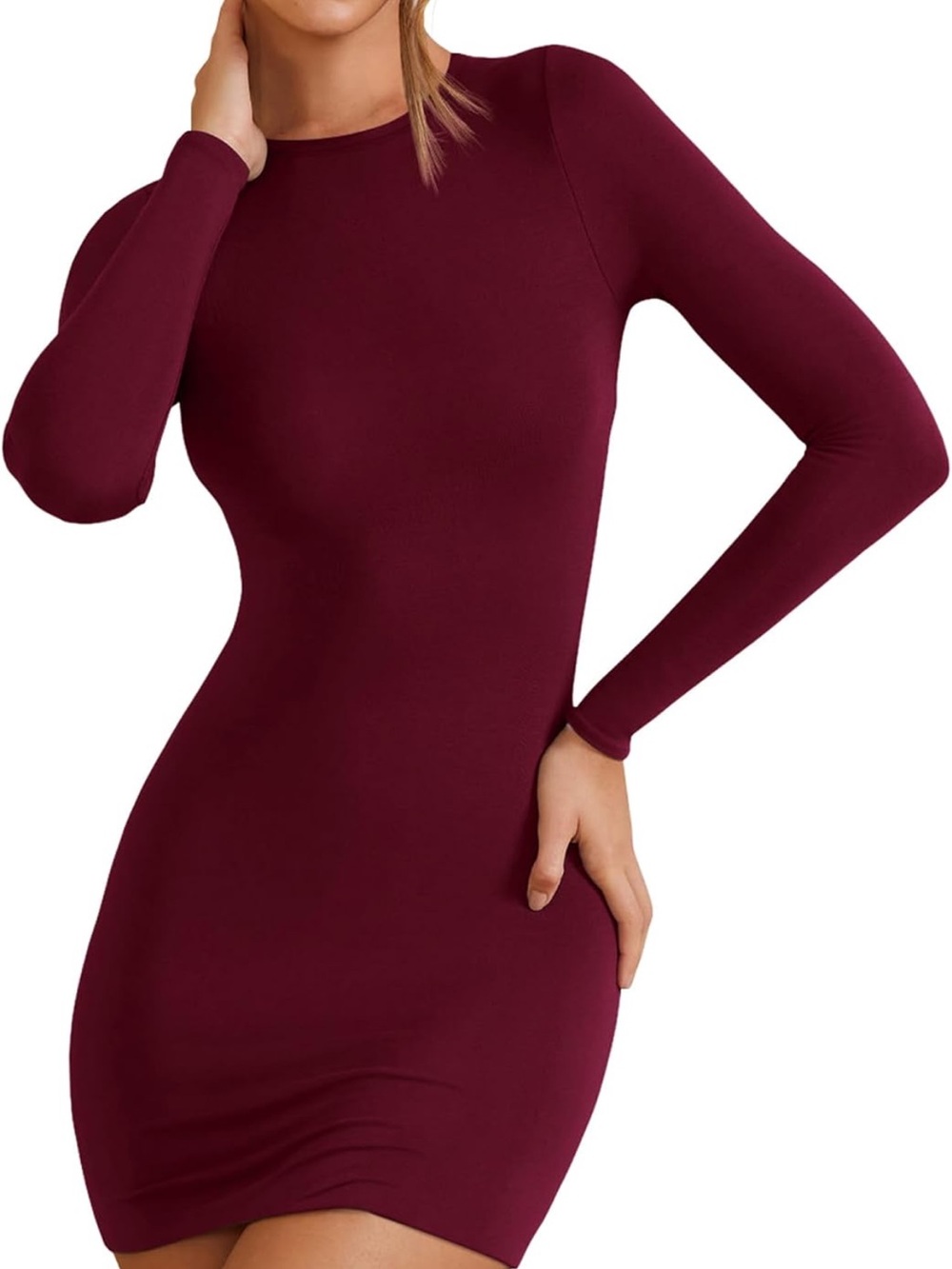 Long Sleeve Crewneck Bodycon dress